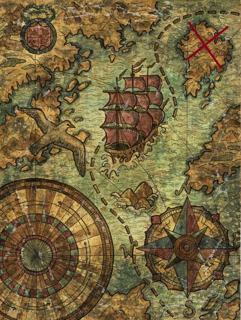 Fantasy Maps Aesthetic, Pirate Esthetic, Pirate Ship Drawing Sketches, Old Fantasy Map, Pirate Map Aesthetic, Fantasy Map Aesthetic, Old Map Aesthetic, Old Maps Vintage, Map Aesthetic