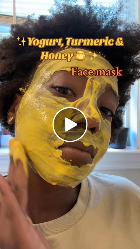 Lemon8 · ✨Yogurt, Turmeric & Honey Face Mask DIY✨ · @Terri 💛🌻✌🏾 Diy Honey Face Mask, Yogurt Mask, Face Mask Diy, Turmeric And Honey, Honey Face Mask, Turmeric Face Mask, Honey Face, Mask Diy, Diy Mask