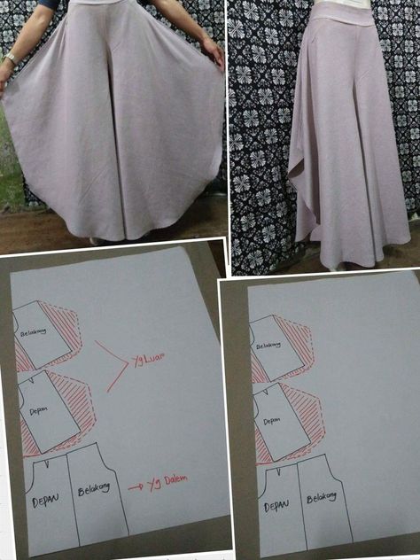 Skirt Sewing Tutorial, Pola Rok, Projek Menjahit, Sewing Pants, Sew Ins, Sewing Skirts, Fashion Sewing Pattern, Dress Sewing Patterns, Pants Pattern