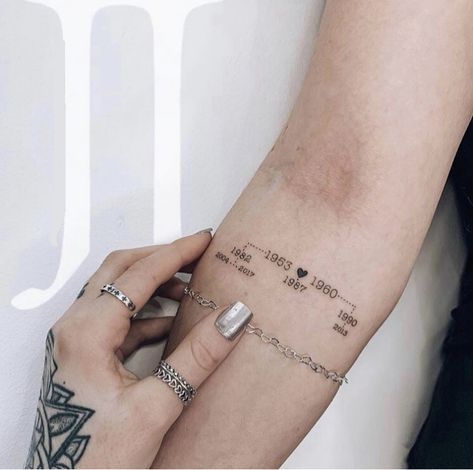 Birthdate Tattoo, Unique Small Tattoo, Birthday Tattoo, Date Tattoos, Petite Tattoos, Small Girl Tattoos, Initial Tattoo, Subtle Tattoos, Small Tattoo Designs