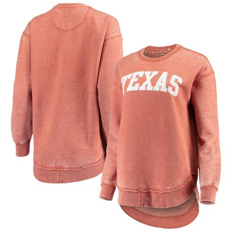 Cheer on your Texas Longhorns in comfort and style with this Vintage Wash pullover sweatshirt from Pressbox. It features a team wordmark on the chest and has a rounded droptail hem and fleece lining for added warmth. Designed in a washed fabric, this Texas Longhorns sweatshirt shows where a timeless look meets a comfortable fit. Gameday Couture, Orange Texas, Quarter Zip Jacket, Texas Longhorns, Sweatshirts Online, Pajamas Women, Vintage Look, Long Sleeve Pullover, Burnt Orange