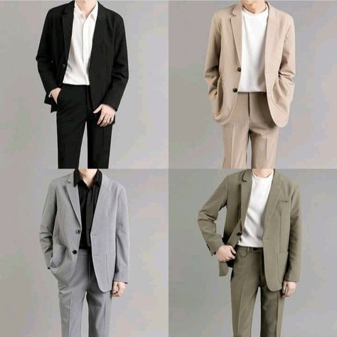 Casual Suit Outfits For Men, Casual Blazers For Men, Wedding Suit Groomsmen, Engagement Suits, Outfit Cowo, Groom Wedding Suit, Suit Groomsmen, Formal Attire For Men, Suit Groom