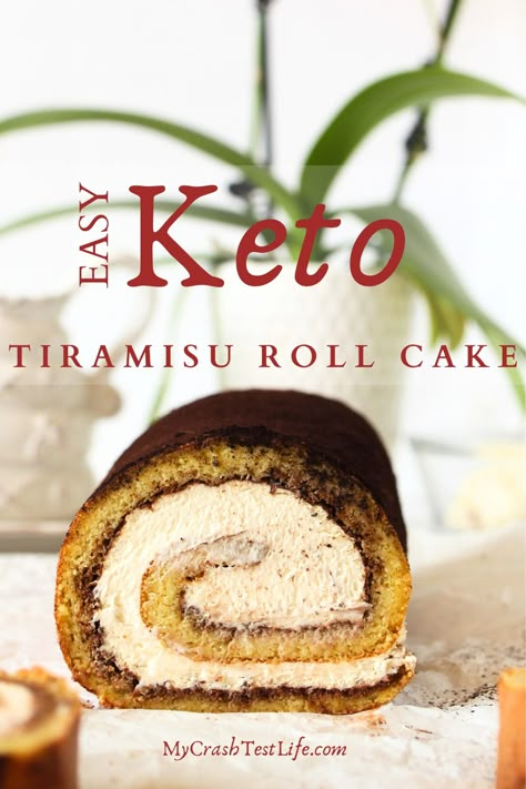 This delicious and unbelievably easy Keto Tiramisu Roll Cake recipe is made with a quick gluten-free coffee-soaked sponge cake, sweet and creamy mascarpone (no raw eggs!), and cocoa powder dusted on top. It requires only 30 minutes and can be made in advance! Keto Napoleon Cake, Keto Tiramisu Cheesecake, Easy Keto Cake Recipes, Keto Tiramisu Recipe Easy, Keto Swiss Roll, Sugar Free Tiramisu, Keto Tiramisu Recipe, Keto Tres Leches Cake, Low Carb Cake Recipes