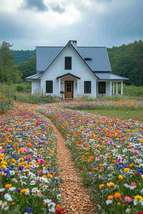 40 Farmhouse Landscaping Ideas for Creating a Relaxing Space Farmhouse Landscaping Ideas, Country Yard, Country Backyards, Relaxing Space, Cottage Farm, Farmhouse Landscaping, Beautiful Farmhouse, Farmhouse Garden, Still Life Photos