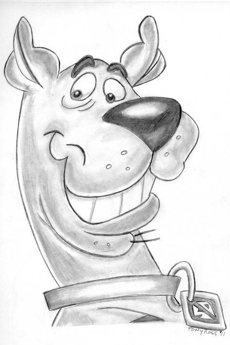 Scooby Doo Scooby Doo Drawing Pencil, Cartoon Pencil Drawings, Scooby Doo Sketch, Scooby Doo Drawing, Cartoon Pencil Drawing, Weekend Sketch, Cartoon Tattoo Ideas, Simple Draw, Animated Shows