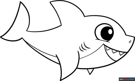 Free, printable baby shark coloring page for kids. Print it out or color it online. https://easydrawingguides.com/coloring-pages/baby-shark/ Baby Shark Coloring Pages Free Printable, Baby Shark Art, Shark Outline Drawing, Shark Drawing Color, Baby Shark Coloring Pages, Baby Shark Template Free Printable Black And White, Free Printable Baby Shark, Sharks For Kids, Shark Coloring Pages