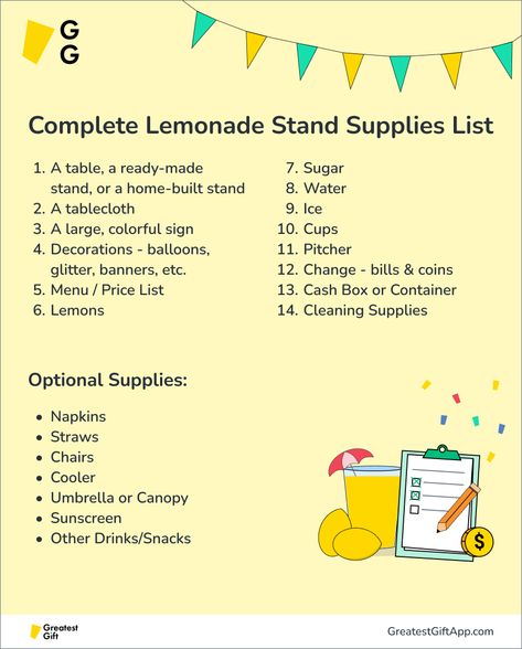 Cool Umbrellas, Cash Box, Supply List, Magnetic White Board, Lemonade Stand, Homemade Snacks, Basic Math, Pink Lemonade, Wooden Crates