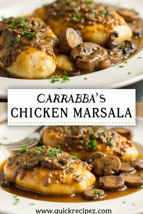 Craving the flavors of Carrabba's Chicken Marsala? This easy-to-follow recipe brings the restaurant’s signature dish right to your kitchen! Juicy, tender chicken breasts cooked in a savory Marsala wine sauce with mushrooms, creating a rich and comforting meal that's perfect for any occasion.

#CarrabbasChickenMarsala #ChickenMarsala #MarsalaWine #EasyDinnerRecipes #ComfortFood #ChickenRecipes #HomemadeDinner #DinnerIdeas
#butterchickenrecipe
#chickenmeatballs
#chickenmarsalaeasy
#chickensaladrecipe Chicken Marsala Recipe, Chicken Marsala Easy, Best Copycat Recipes, Marsala Recipe, Marsala Chicken Recipes, Buffalo Wild, Buffalo Wild Wings, Marsala Wine, Butter Chicken Recipe