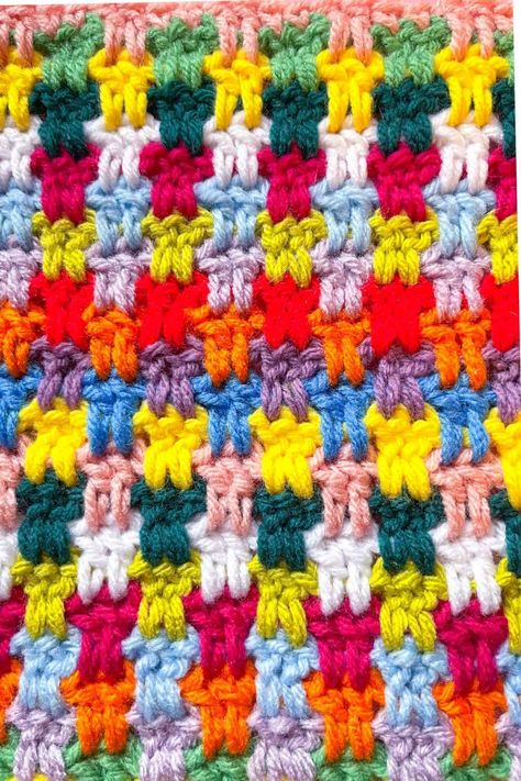 Crochet Snuggle Stitch - thecaffeinatedsnail.com Snuggle Stitch Crochet, Snuggle Stitch Blanket, Crochet Snuggle, Triple Crochet Stitch, Yarn Scraps, Stitch Blanket, Crochet Stitches For Blankets, All Free Crochet, Crochet Blocks