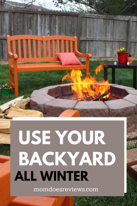 How Your Family Can Get Use Out of Your Backyard During Winter Winter Backyard Ideas, Winter Deck, Brick Pizza Oven Outdoor, Winter Outdoor Activities, Weathered Furniture, Outdoor Heaters, Open Fires, Enjoy Time, Backyard Sheds