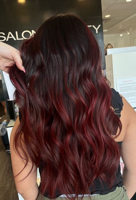 A little red balayage to add some spice to your life🌶️❤️
.
.
.
.
#redhairbalayage #spicyhair #timeforfall #fallingforred #falltrend #redken #pureology #kerastase #colorfanatic #lahairstylist #nolastylist #gretnastylist #meetyourstylist #lookgoodfeelgood #top200salon #salontoday #salonsanity
📸 @chaoscreatez Dark Brunette With Red Highlights, Brunette Red Balayage, Red Balayage Hair Brunettes, Red Balayage Hair, Red Balayage, Dark Red Hair, Dark Brunette, Birthday Hair, Glossy Hair