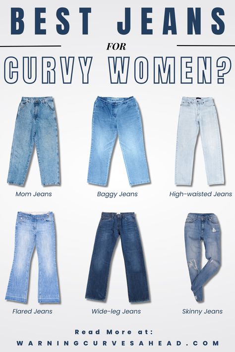 flatly of 6 pairs of jeans Jeans For Size 12, Most Flattering Jeans For Curvy Women, Best Curvy Jeans, Best Jeans For Plus Size Women, Plus Size High Waisted Jeans Outfit, Jeans For Chubby Women, Plus Size Jeans Outfit Casual, Best Jeans For Curvy Shape, Curvy Jeans Outfit