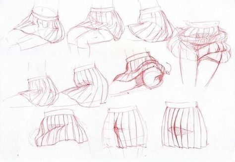 Skirt Drawing Reference, Skirt Drawing, Manga Drawing Tutorials, Drawing Anime Clothes, Poses References, Anime Drawings Tutorials, Drawing Skills, 영감을 주는 캐릭터, Art Tutorials Drawing