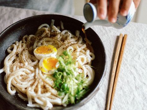 Hetty Mckinnon, Sesame Sauce, Vegan Asian, Udon Noodles, Soft Boiled Eggs, 30 Minute Meals, Asian Cooking, Noodle Recipes, Asian Dishes