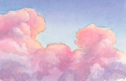 Clouds Watercolor, Cloud Study, Sky Watercolor, Rainbow Clouds, Pink Clouds, The Sky, Rainbow, Pink