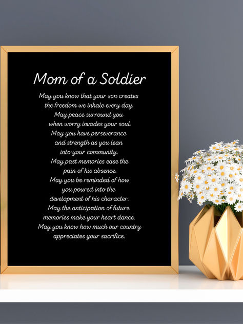 Do you need a gift for the mother of a soldier?  This is my original print; it is available in my Etsy shop: Soulsunshinegiftshop.etsy.com

#MotherOfASoldier
#ProudMilitaryMom
#MilitaryMom
#SupportOurTroops
#MilitaryFamily
#MomInUniform
#HeroMom
#MilitaryPride
#ArmyMom
#NavyMom
#AirForceMom
#MarineMom
#VeteranMom
#MilitaryMomLife
#PatrioticMom Mom Of A Marine, Coast Guard Mom, Military Pride, Air Force Mom, Marine Mom, Military Mom, Lookout Mountain, Navy Mom, Inner Guidance