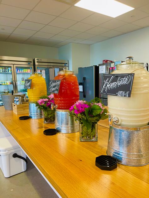 AUSTIN AF * Aguas Frescas Bar at your next event! We make and deliver our Aguas Frescas the same day. Using the freshest fruit. Perfect for all occasions. #weddingideas #wedding #quince #cheers #birthday #babyshowerthemes #holiday #halloween #summer Agua Fresca Bar Wedding, Aquas Frescas, Mexican Candy Bar, Wedding Food Bars, Halloween Summer, Party Food Bars, Food Stall Design, Mexican Bridal Showers, Quince Themes