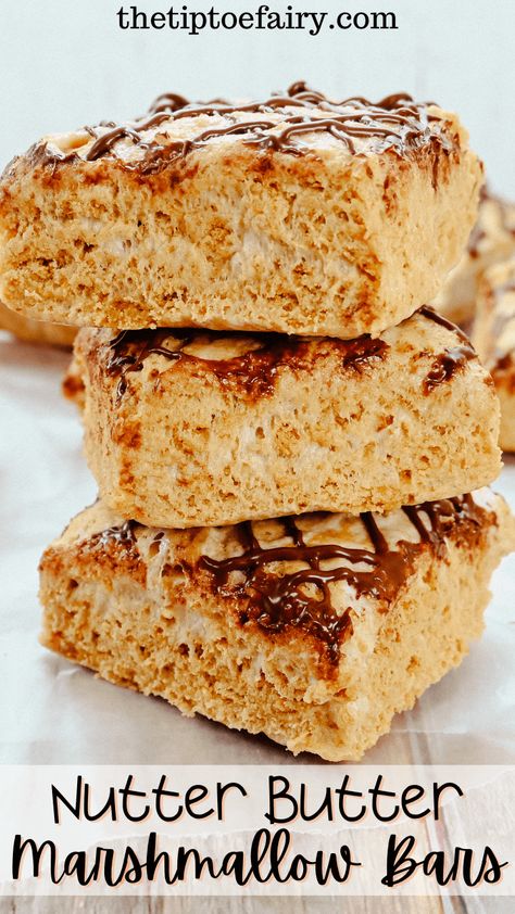 Do you love no-bake desserts? If so, then you will love these Nutter Butter Marshmallow Bars! These bars are made with just 3 ingredients and are super easy to make. Nutter Butter No Bake Dessert, Oreo Marshmallow Bars, Nutter Butter Dessert, Oreo Cookie Bar, Marshmallow Bars, Nutter Butter Cookies, Nutter Butter, Work Meals, Recipes With Marshmallows