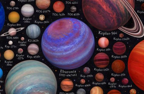 The Exoplanet Zoo (3) Exoplanets Astronomy, Jupiter Moons, Space Ship Concept Art, Infographic Poster, Gas Giant, Earth And Space Science, Light Pollution, Earth From Space, Science News