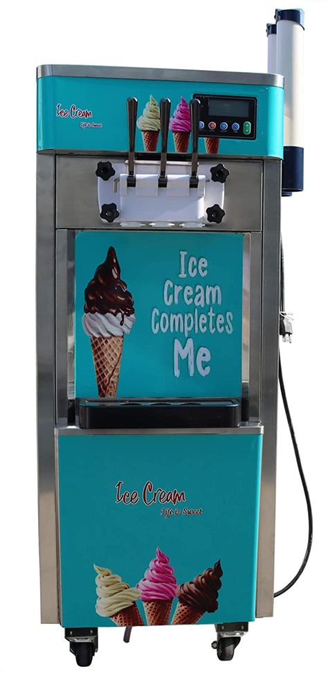 Commercial 110V 3Flavor Soft Ice Cream Cooling Making Machine 20-30L/H Standing Type(Ite#210051) American Spaghetti, Commercial Ice Cream Machine, Ice Cream Maker Machine, Soft Serve Machine, Soft Serve Ice Cream Machine, Car School, Daycare Rooms, Electric Ice Cream Maker, Soft Ice Cream