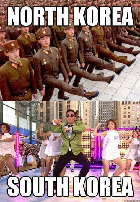 things are always better in the south. Kim Jong Un Memes, Oppa Gangnam Style, Korea South, Gangnam Style, Have A Laugh, Down South, North Korea, Bones Funny, Some People