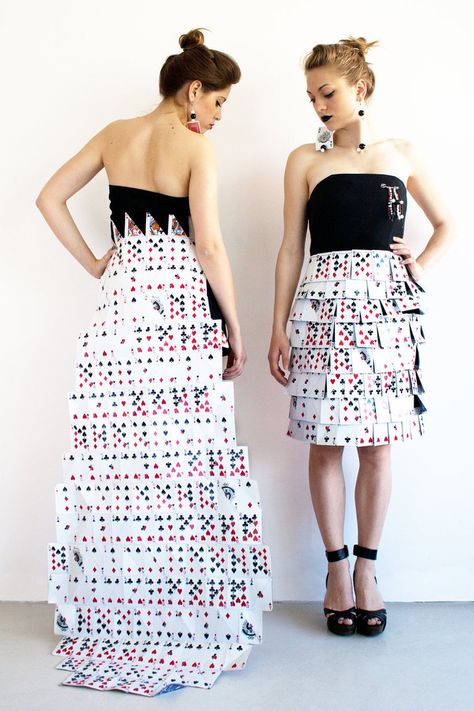 Poker skirts...love this short one! Poker Inspired Outfit, Card Dress Costume, Vegas Costume Ideas Casino Night, Deck Of Cards Dress, Playing Card Dress, Poker Costume, Cards Dress, Casino Royale Theme, Casino Royale Dress