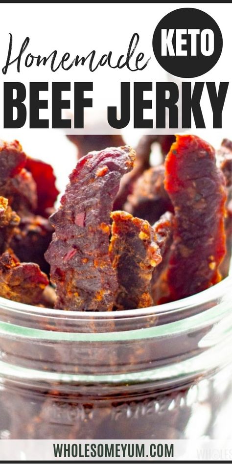 Homemade Keto Beef Jerky Recipe Keto Beef Jerky Recipe, Beef Jerky Recipe Dehydrator, Jerky Recipes Dehydrator, Jerkey Recipes, Jerky Marinade, Beef Jerky Recipe, Homemade Beef Jerky, Homemade Jerky, Jerky Recipe