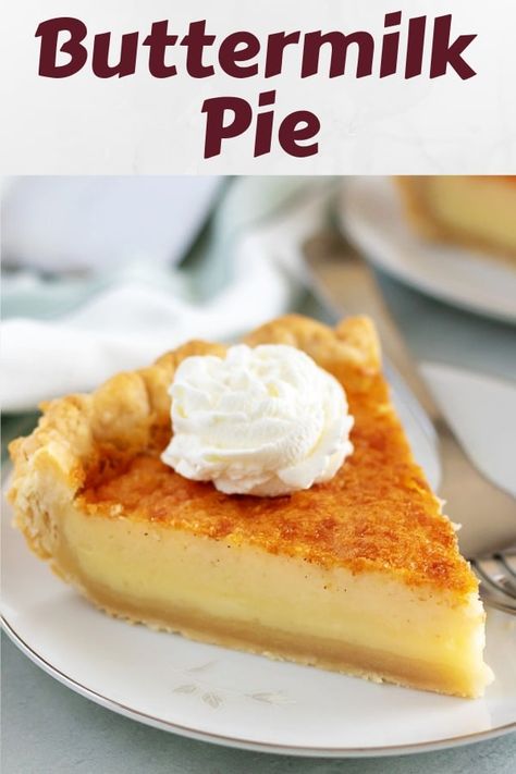 A quick and easy buttermilk pie. It's an old fashioned recipe, made from scratch, using simple ingredients. The hardest part is waiting for it to cool! #berlyskitchen Southern Buttermilk Pie, Custard Pies, Buttermilk Pie Recipe, Southern Pies, Chess Pie Recipe, Chocolate Pudding Desserts, Pies Recipes, Buttermilk Pie, Chess Pie