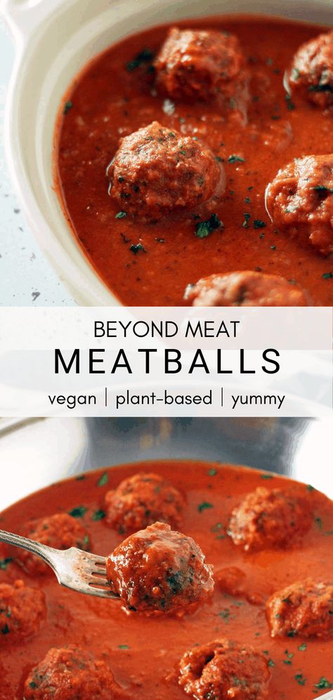 Vegan Crockpot Meatballs, Vegan Meatballs Beyond Meat, Vegan Meat Substitute Recipes, Beyond Meat Meatballs Recipe, Beyond Meatball Recipe, Beyond Ground Meat Recipes, Beyond Beef Meatballs, Beyond Meatballs, Vegan Spaghetti And Meatballs