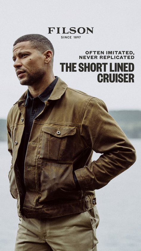 A true Filson icon. Often imitated, never replicated. Made with the same heavy-duty fabric that's protected loggers, tradesmen, and sportsmen for over a century. Practical Clothes, Paid Ads, Minimalist Fashion Men, Guy Style, Minimalist Men, Men Haircut Styles, Classy Men, Mens Lifestyle, Work Jackets