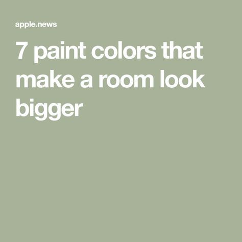 7 paint colors that make a room look bigger Rooms Painted All One Color, Small Room Paint Color, Small Room Colors, Beige Room Decor, Make A Room Look Bigger, Room Color Ideas Bedroom, Small Room Paint, House Color Schemes Interior, Office Wall Colors