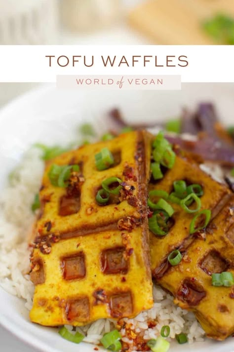 Tofu Waffles Breakfast Tofu, Will It Waffle, Ways To Cook Tofu, Cook Tofu, Food Basics, Waffle Iron Recipes, Vegan Waffles, Low Calorie Foods, Tofu Recipes Vegan