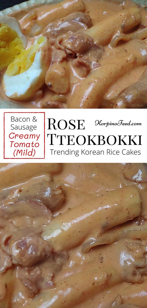 Rice Cake Stir Fry, Rose Tteokbokki, Phillipino Food, Tteokbokki Recipe, Easy Korean Recipes, Korean Recipe, Recipe Tomato, Foods For Abs, Korean Rice Cake