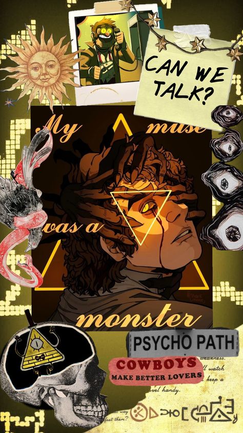 my Muse was a monster. art by @sharklimone on Instagram #billford #gravityfalls #stanfordpines #billcipher A Monster Calls Art, A Monster Calls, My Muse, Bill Cipher, Call Art, Monster Art, Phone Themes, Gravity Falls, Cool Things To Make