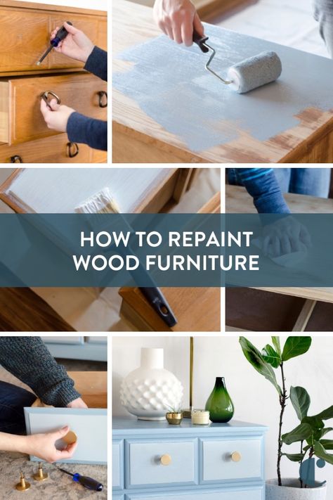 How To Repaint Furniture, Repaint Wood Furniture, Repaint Furniture, Cheap Furniture Makeover, Easy Furniture Makeover, Diy Furniture Makeover Ideas, Repainting Furniture, Dresser Painted, Diy Dresser Makeover