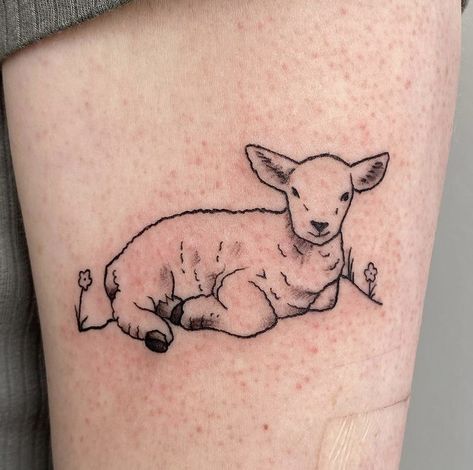 99 And 1 Sheep Tattoo, Lamb Tattoo Christian, Little Lamb Tattoo, Tattoo Map, Sunday Drawing, Lamb Tattoo, Sheep Tattoo, Biblical Tattoos, Tatoo Inspiration