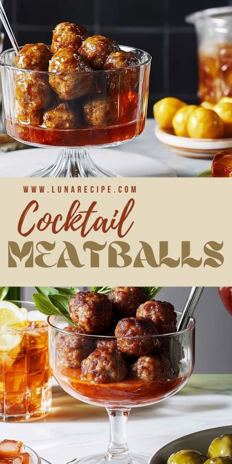 These Cocktail Meatballs are the perfect appetizer for parties, game days, or family gatherings! 🍖🎉 Juicy, flavorful, and coated in a delicious sweet-and-savory glaze, they’re easy to make in large batches and always a hit with guests. Serve up these crowd-pleasers for your next event! Save this pin to elevate your appetizer game! 📌 #CocktailMeatballs #PartyFood #AppetizerRecipe #GameDaySnacks #EasyRecipes #FingerFood #HolidayAppetizers #CrowdPleasers Meatball Bites Appetizer Recipes, Fancy Meatball Appetizers, Meatball Appetizers For Party, Cocktail Meatballs Appetizers, Meatballs Appetizers For Party, Easy Fingerfood Party Appetizers, Upscale Appetizers, Chili Cocktail, Meatball Appetizer Recipes