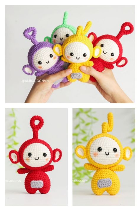 Amigurumi Teletubbies Free Crochet Pattern Graphic Crochet, Diy Animals, Doll Amigurumi Free Pattern, Crochet Toys Free Patterns, Crochet Toys Free, Crochet Fairy, Cozy Crochet Patterns, Quick Crochet Patterns, Pola Amigurumi