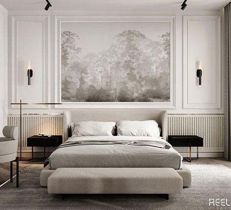 Neo Classical Bedroom, Modern Classic Bedroom, Classical Bedroom, Bedroom Design Luxury, Neoclassical Interior, Bedroom Interior Design Luxury, Luxury Bedroom Master, Classic Bedroom, Neo Classic