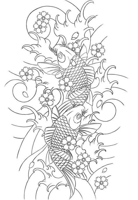 Koi Pond Tattoo Ideas, Koi Tattoo Stencil, Japan Leg Tattoo, Koi Fish Tattoo Outline, Two Koi Fish Tattoo Design, Japanese Koi Fish Tattoo Sleeve, Koi Fish Sleeve Tattoo, Koi Fish Tattoo Stencil, Koi Fish Tattoo For Women