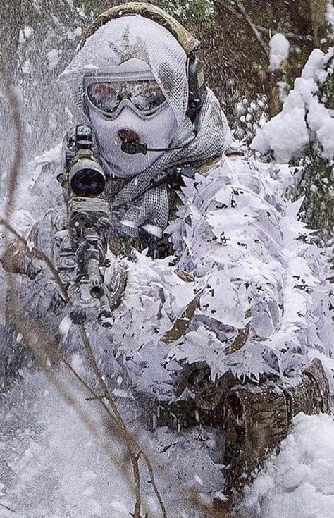 Winter Ops Snow Trooper, Better Vision, Ghillie Suit, Military Special Forces, Tactical Gear Loadout, Future Soldier, Combat Gear, Special Force, Tactical Equipment