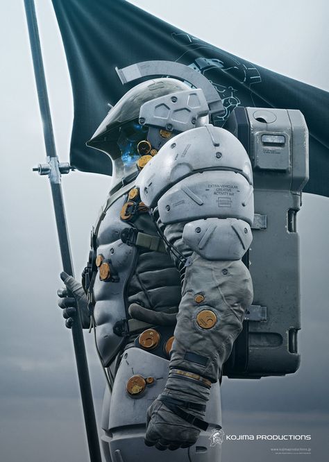 Back in December Hideo Kojima revealed how the logo for Kojima Productions will look and now he has decided to unveil the actual character that the logo is from. Hideo Kojima, Kojima Productions, Logo Character, Sci-fi Armor, Future Soldier, Arte Robot, Power Armor, Suit Of Armor, Space Suit