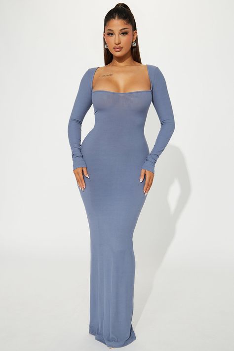 Long Dresses Casual Maxi Summer Outfits, Pretty Prom Dresses Long, Bodycon Long Sleeve Dress, Maxi Dress Long Sleeve, Ribbed Maxi Dress, Fashion Nova Outfits, Maxi Dress Long, Glamorous Dresses, Pretty Prom Dresses