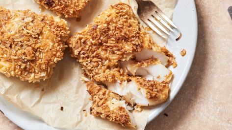 In this recipe, flaky cod is crusted with subtly sweet coconut and crispy panko. The result is a crunchy filet with a hint of sweetness and a flaky interior. Cod Filet Recipes, Cod Filets, Filet Recipes, Frozen Fish Fillets, Crusted Cod, Fish Fillet Recipe, Cod Fish Recipes, White Fish Recipes, Crusted Tilapia