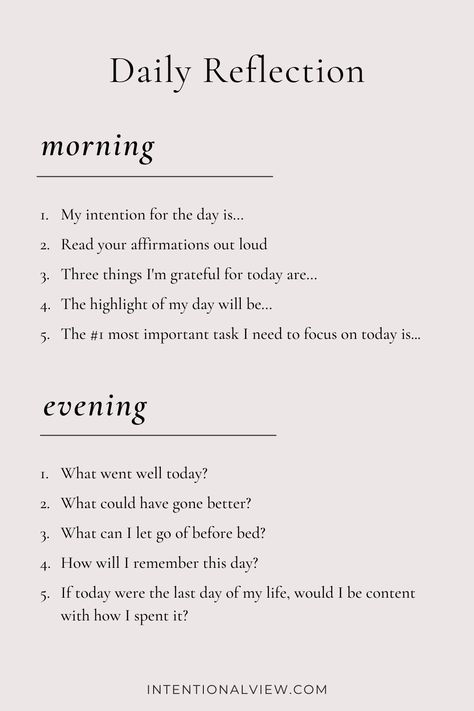 Looking to build a simple journaling habit? These morning and evening journal prompts make daily reflection easy, helping you gain clarity, stay intentional, and check in with yourself each day. Read more on the blog. ✨ Best Morning Journal Prompts, 30 Days Journal Prompts, Journaling Ideas Daily, Morning Check In Journal, Morning Reflection Journal, Weekly Reflection Journal Prompts, Daily Check In, Daily Morning Journal Prompts, How To Journal Daily