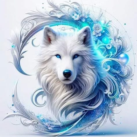 Wolf Art Fantasy, Fantasy Wolves, Wolf Pics, Snow Wolf, Mystical Wolf, Dog Wolf, Mythical Animals, Wolf Images, Mythical Creatures Fantasy