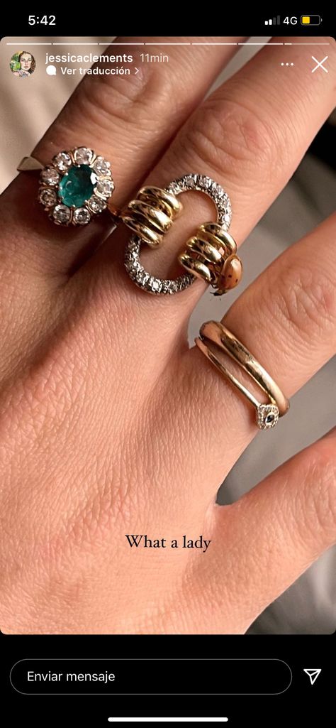 Vintage French Jewelry, Maximalist Engagement Ring, French Jewelry, Dope Jewelry, Classy Jewelry, Funky Jewelry, Jewelry Lookbook, Stacked Jewelry, Jewelry Images