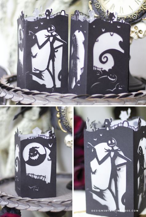 Nightmare Before Christmas Party, Nightmare Before Christmas Wedding, A Nightmare Before Christmas, Halloween Cricut, Nightmare Before Christmas Decorations, Lantern Designs, Designed Paper, Halloween Decor Diy, Idee Cricut