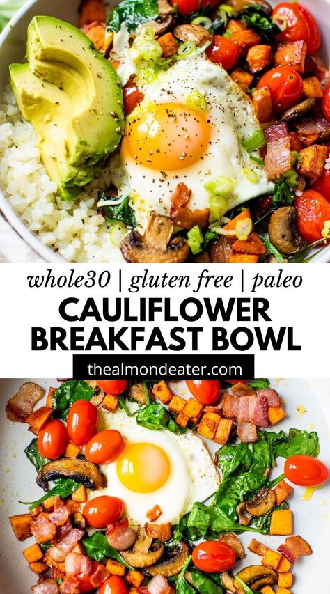 Healthy Breakfast Paleo, Egg Dinner Recipes Healthy, Gut Healthy Breakfast Recipes, Gut Protocol Recipes, First Watch Recipes, Gut Healthy Breakfast, Easy Bowls, Cauliflower Breakfast, Healthy Breakfast Recipes Clean Eating