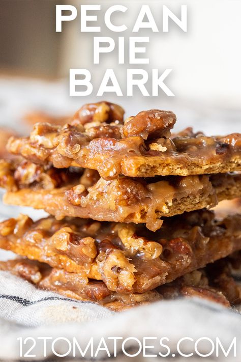 Pecan Bark Recipe, Pecan Pie Bark, Pecan Halves, Fruity Snacks, 12 Tomatoes Recipes, Pecan Bars, Homemade Food Gifts, Pecan Pie Bars, Christmas Foods